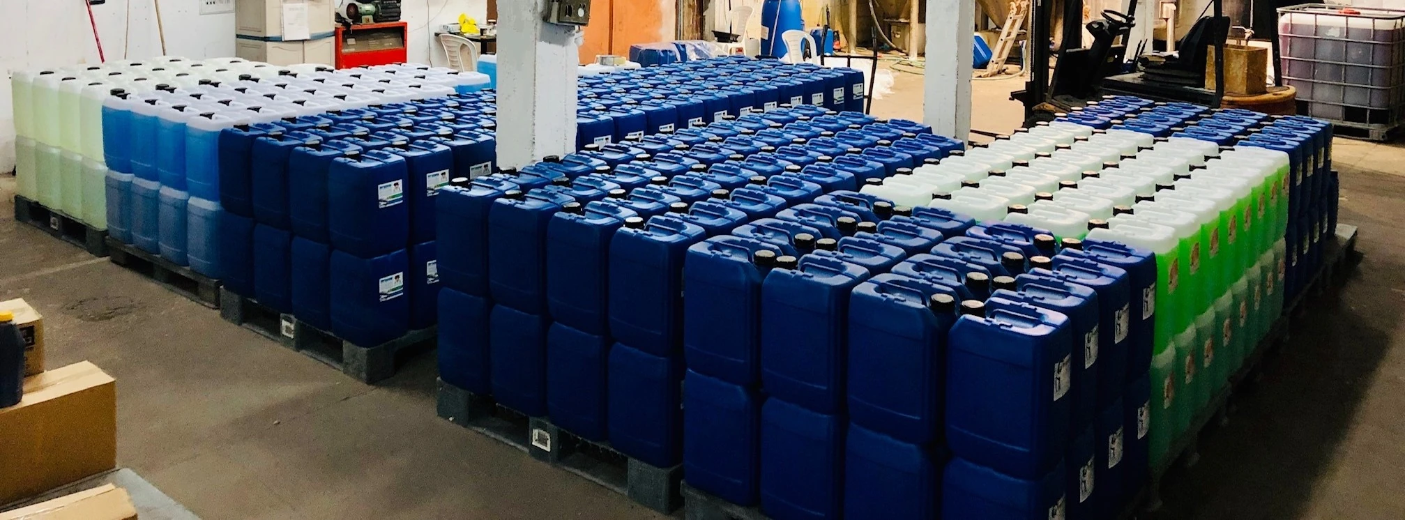 Aspin cleaning products prepared in the production facility